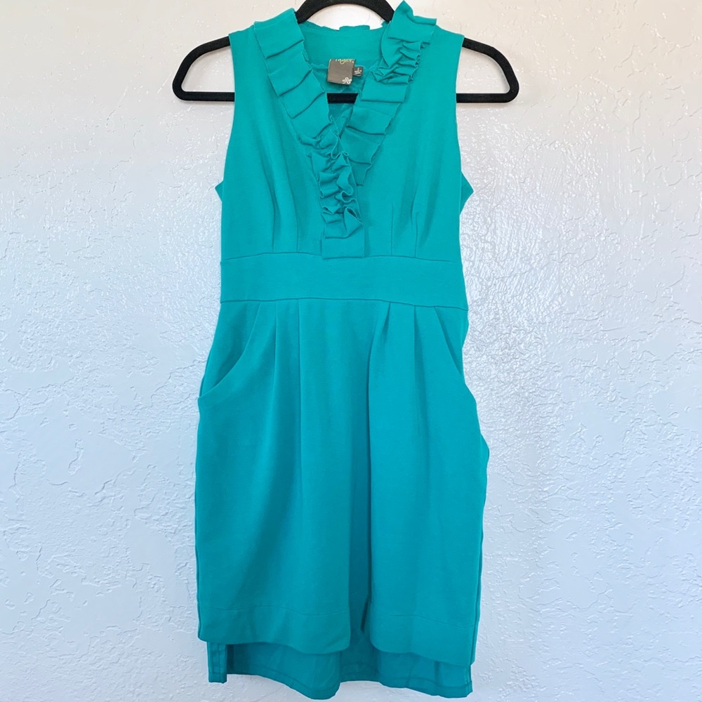 Taylor Teal Dress w/ Ruffles & Pockets